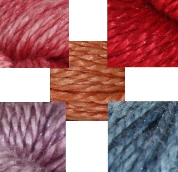 plant dyed silk embroidery thread pastel palette