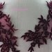 Burgundy Venise Organza Applique with Sequins and Pearls ---- 11 x 3 Inches