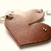 Leather earrings - heart earrings - leather heart cutouts - Genuine leather, swarovski crystals - dangling earrings - boho chic