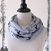 Grey with Black Bird Silhouette Print Infinity Scarf