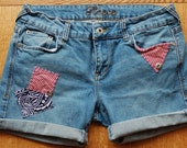 Items similar to Country Gal Shorts - Adorable Patched Jean Shorts ...