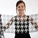 Vintage Sheer Houndstooth Skinny Scarf