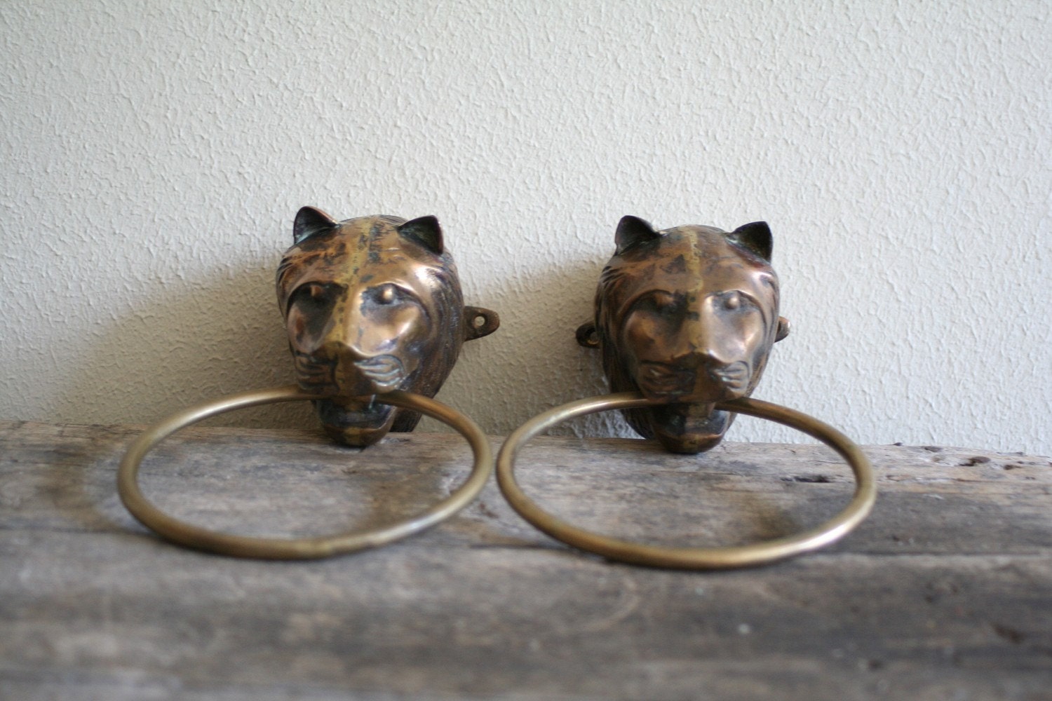 Brass Towel rings Lion Head