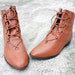 Vintage 1980s Paper Bag Ankle Boots, Brown Leather, Shoes 80s, US6.5 UK5
