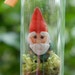 Mini Garden Gnome in a Glass Corked Jar 1.5 inches