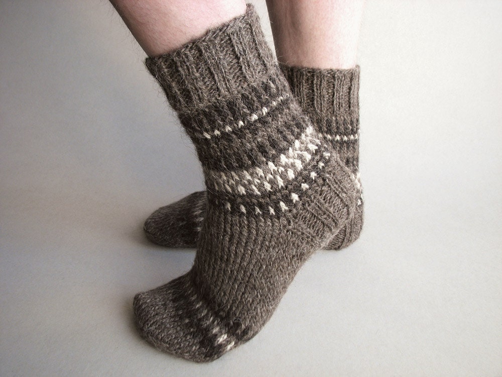 Patterned Hand Knit Woolen Socks Autumn Winter Comfort
