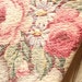 Vintage 1930s Scrolled Pink Cabbage Roses Floral Vintage Barkcloth Fabric Drapery Panel