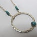Eternity Circle with turquoise - handmade metalwork necklace in sterling silver