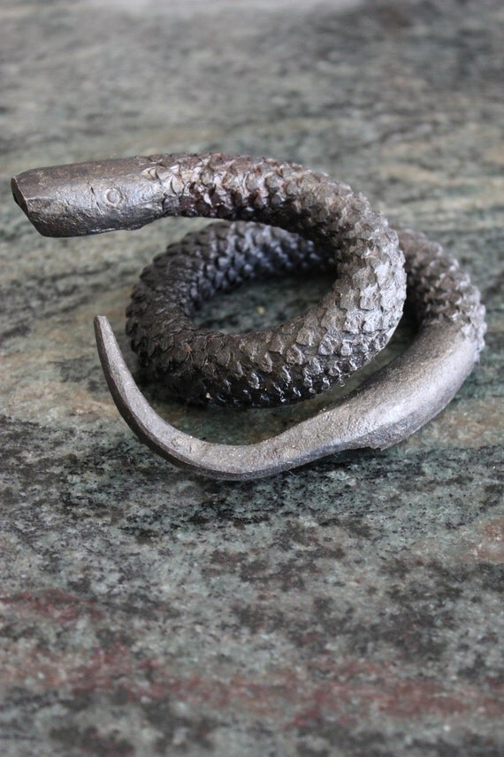 Blacksmith Hand Steel Snake Sculpture Art