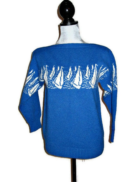 blue sailboat sweater