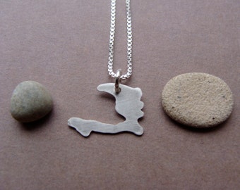 Tiny Haiti Necklace. Hope For Haiti Country Shaped Art Jewelry. Small Gold Haitian Map Outline. Port Au Prince Haiti Necklace.Gift For Her.
