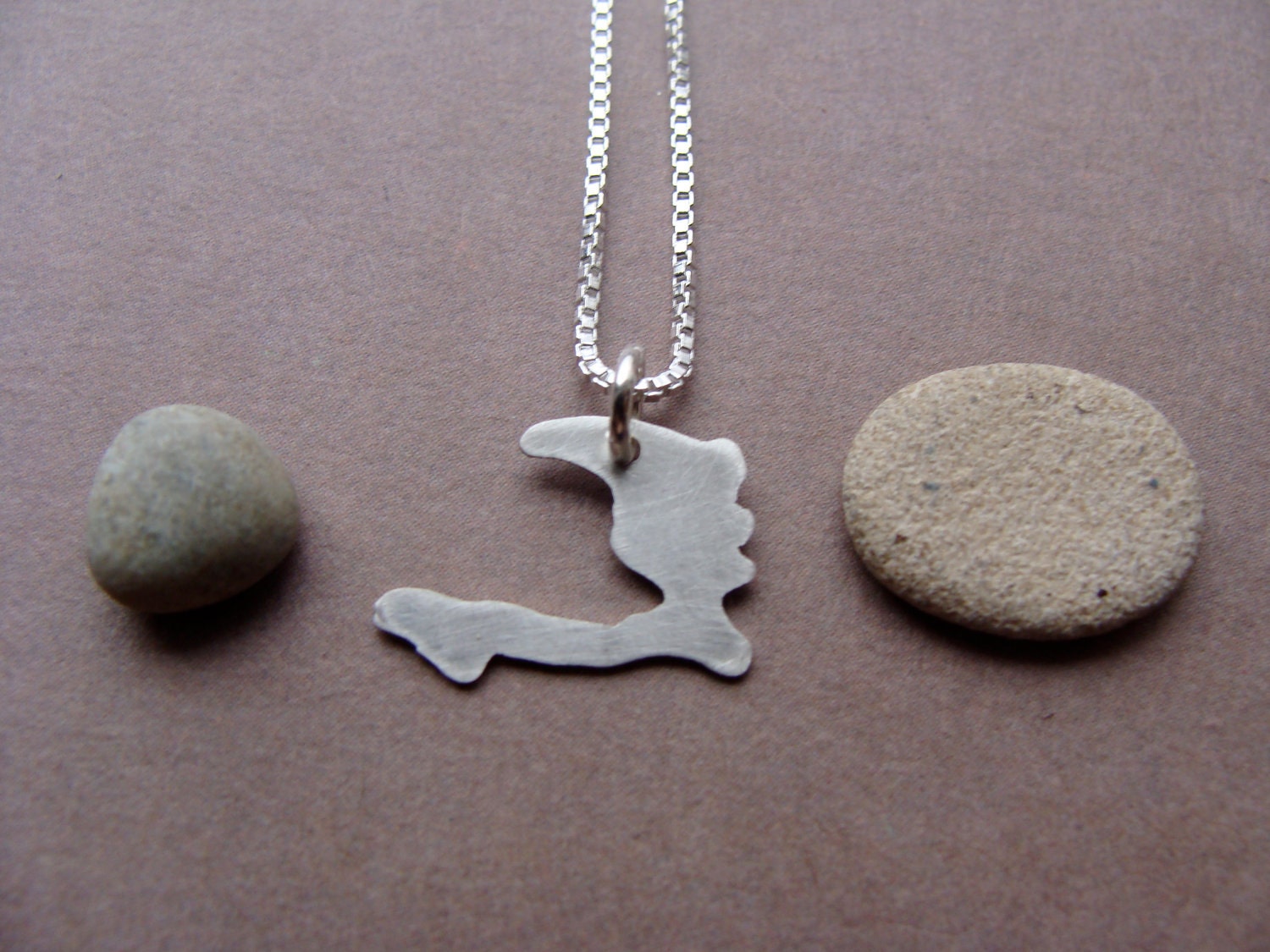 Tiny Haiti Necklace. Hope For Haiti Country Shaped Art