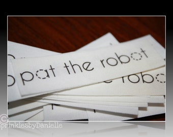 50 Iron on custom clothing labels