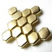 250 Bulk Pack Of Hexagon Bright Gold Flat Metal Studs - 11mm x 8mm
