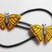 Black Ponytail Holder with Beautiful Orange / Yellow Butterfly