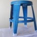 Vintage Metal Stool - Child's - Foot - Lightweight - Turquoise Blue