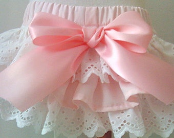 Girls Baby Ruffled bloomers Custom Ballet Pink Newborn - 24 months diaper covers