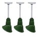 Industrial Lamps / Green Enamel Shades / Pendant Lights / Set of Three