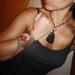 SALE ITEM-Carnelian leather arm cuff
