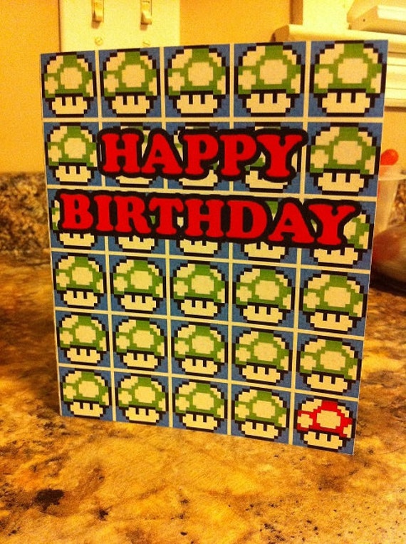 Mario Birthday Card Template