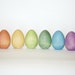 Rainbow Cups and Eggs / Stacking and Learning Toy / Natural Toy