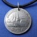 necklace THAILAND THAI Coin charm pendant with sterling silver jump ring NO.00220