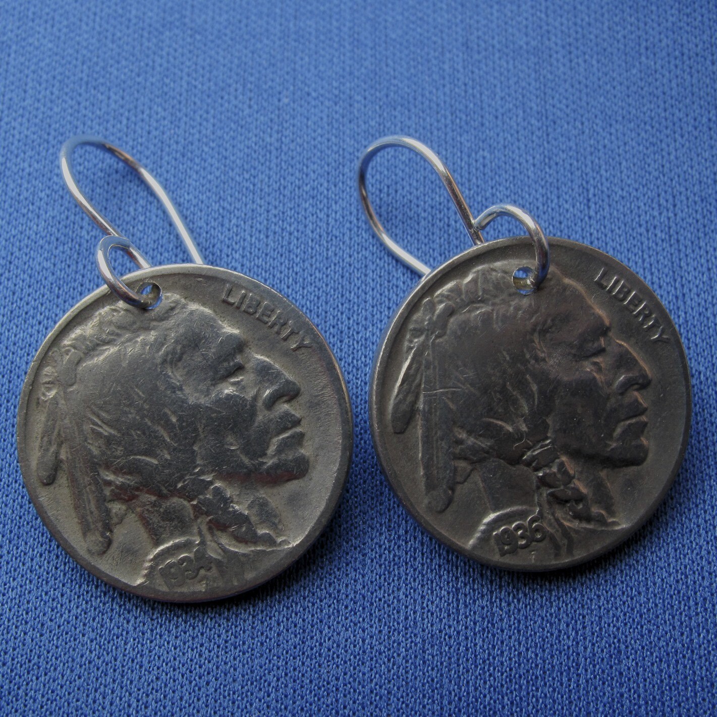 Indian Head Nickel earrings / coin earrings / by PartsForYou