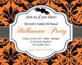 DIY Halloween Elegant Party PRINTABLE Invitation 5x7 Orange black grey Need them PRINTED just ask.. Il_170x135