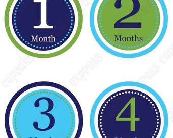 Items similar to Monthly Onesie Baby Stickers Newborn - 12 months ...