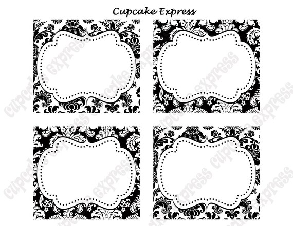 Items similar to Instant Download DIY Black and White Damask PRINTABLE ...