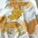 Vera Butterfly Bath Towels in Orange, Yellow, Brown and White Summer Boho Natural History Print by Designer Vera Neumann for Burlington