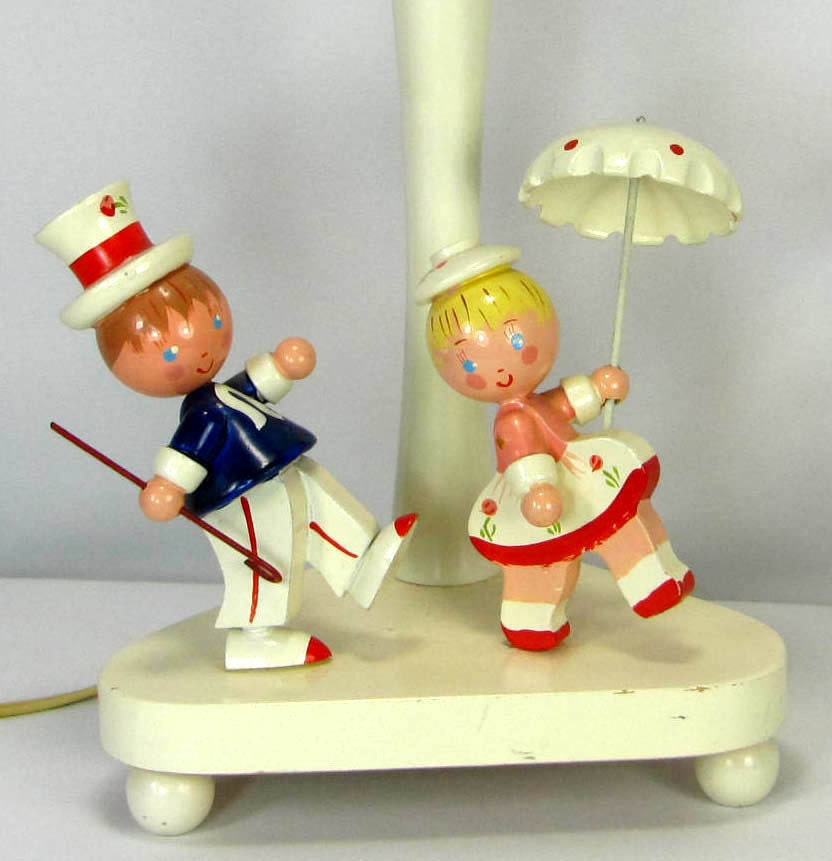 Vintage Nursery Lamp Childs Wood Our Handmade Shade