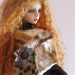 Ooak BJD Doll Vintage Beaded Silk Chiffon Fur Sequin Outfit Costume by Lily Rose