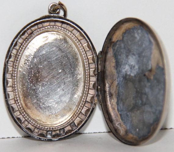 Antique Victorian Silver Locket 1884 Sterling with by TrulyTina