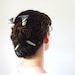 Tribal Painted Antler Hair Sticks Deer Horn Hair Accessory Black White Feather