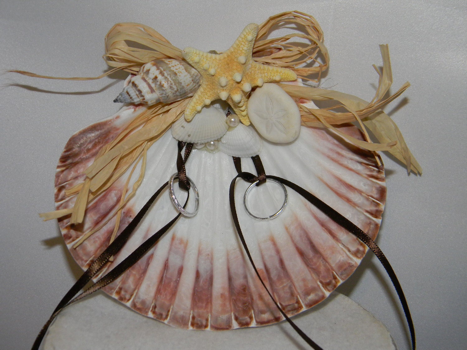 Larger Seashell Ring Bearer pillow custom by MYBEAUTIFULWEDDINGS