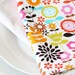 Napkins - Multi Colored Mod Flowers - Set of 2 Reversible Cloth - FREE SHIPPING
