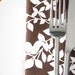 Cloth Napkins - Brown with White Leaves - Set of 4 Reversible Cloth - LAST SET AVAILABLE in this style