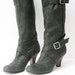 Leather Boots - Dark Green - Women's Size 10 1/2 - Nu-buck Leather