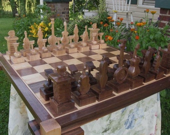 Chess Set Handmade Carved Chess Sets by JimArnoldsChessSets on etsy