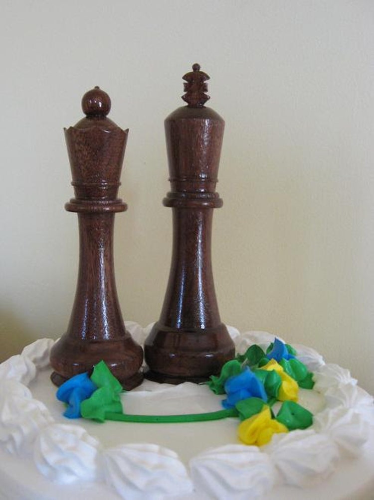 Chess Piece Wedding Cake Toppers etsy by JimArnoldsChessSets