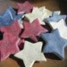 RESERVE LISTING for T.Rabel Primitive Red White and Blue Stars Bowlfiller Salt Dough Ornaments Set of 12