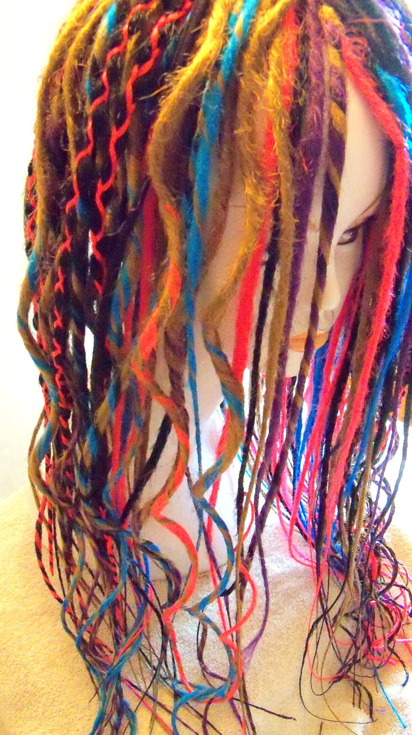 40 SE Curly Custom Synthetic Dreads Dreadlock Hair Extensions