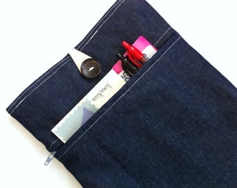 Mac Air 13 Case - MacBook Air 13 Case Sleeve Padded BONUS Front Pocket (Dazzling Denim)