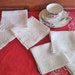 6 Vintage White Linen Napkins