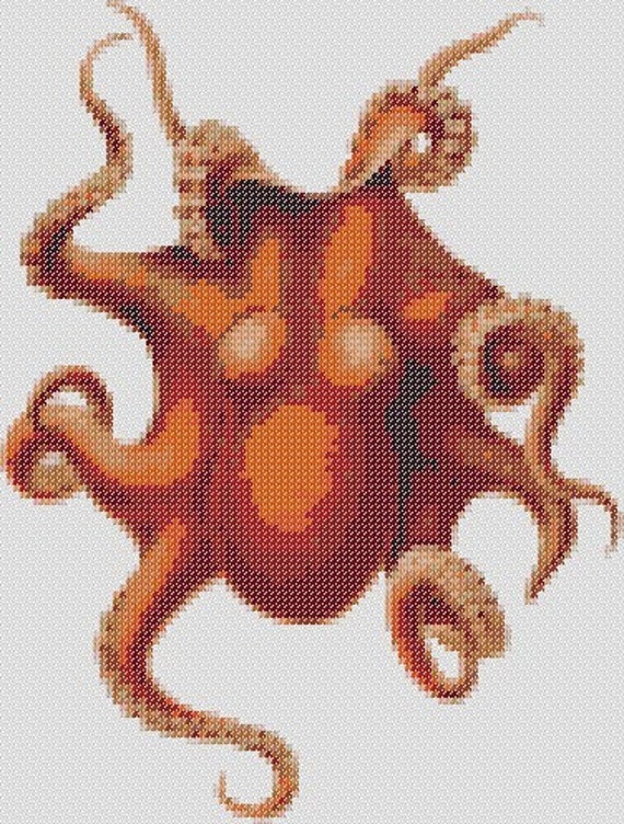 Octopus Cross Stitch Pattern PDF Digital Download
