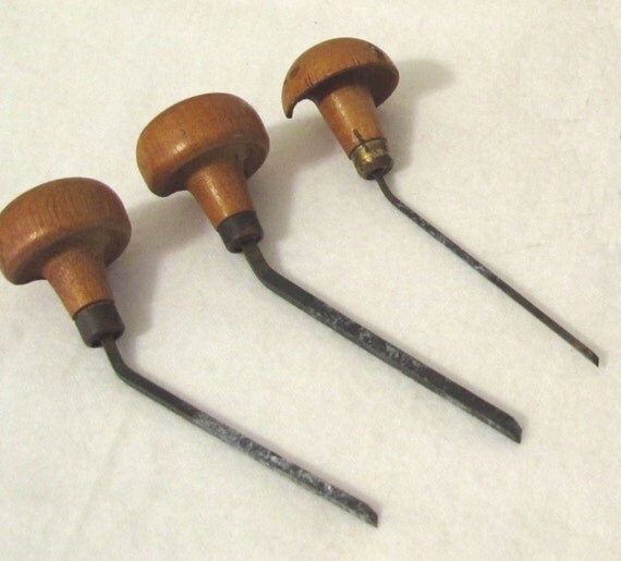 Vintage Metal Engraving 7 piece Tool Set