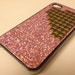 Gold Pyramid Studded Light Pink Glitter iPhone 4/4S Case for ATT & Verizon