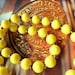 Yellow. Marmalade. Vintage. Bead. Necklace. France. 1950s