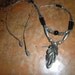 Vintage Liquid Silver Necklace with Leaf Pendant